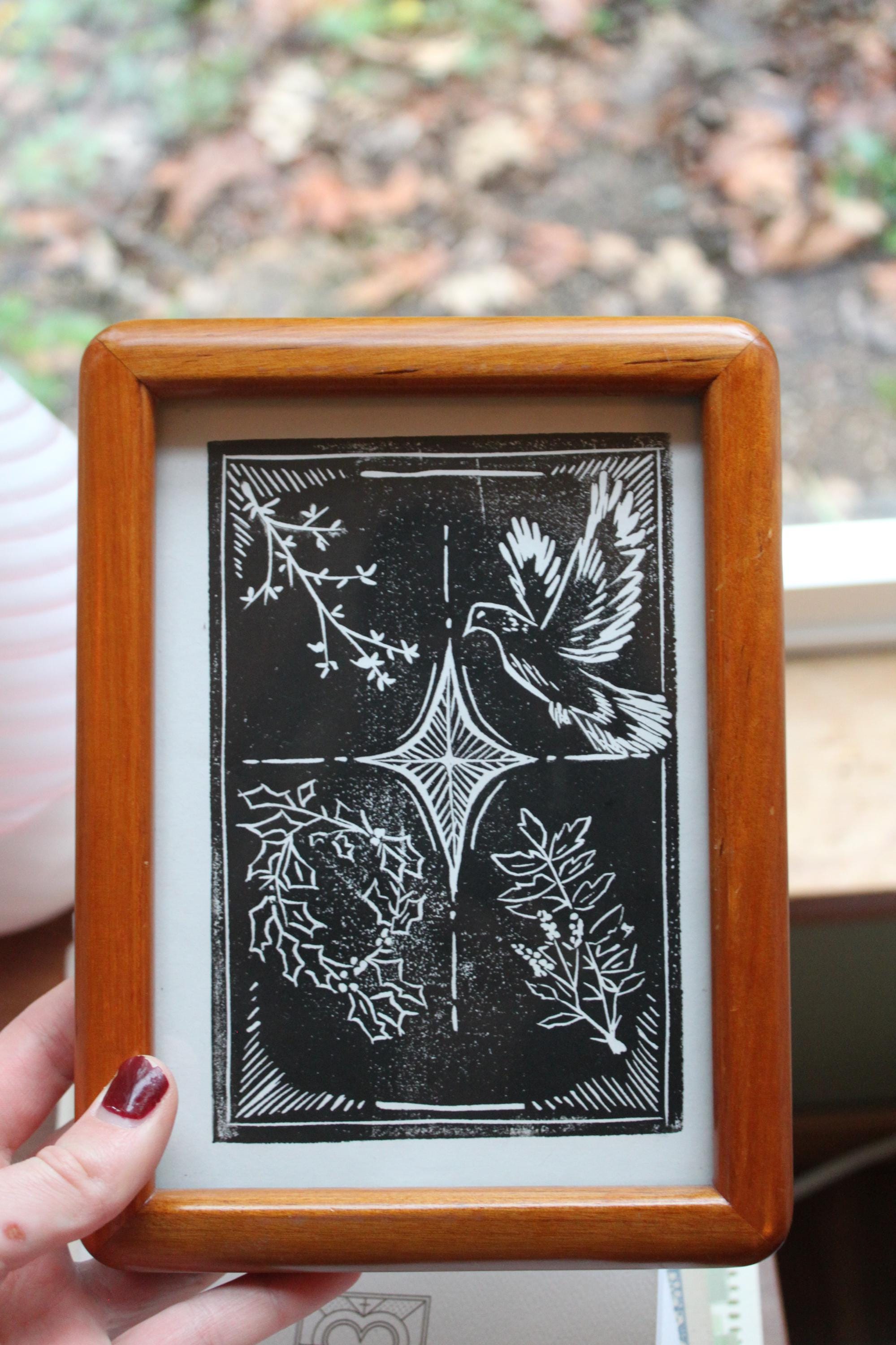 The King Is Born Linocut Print