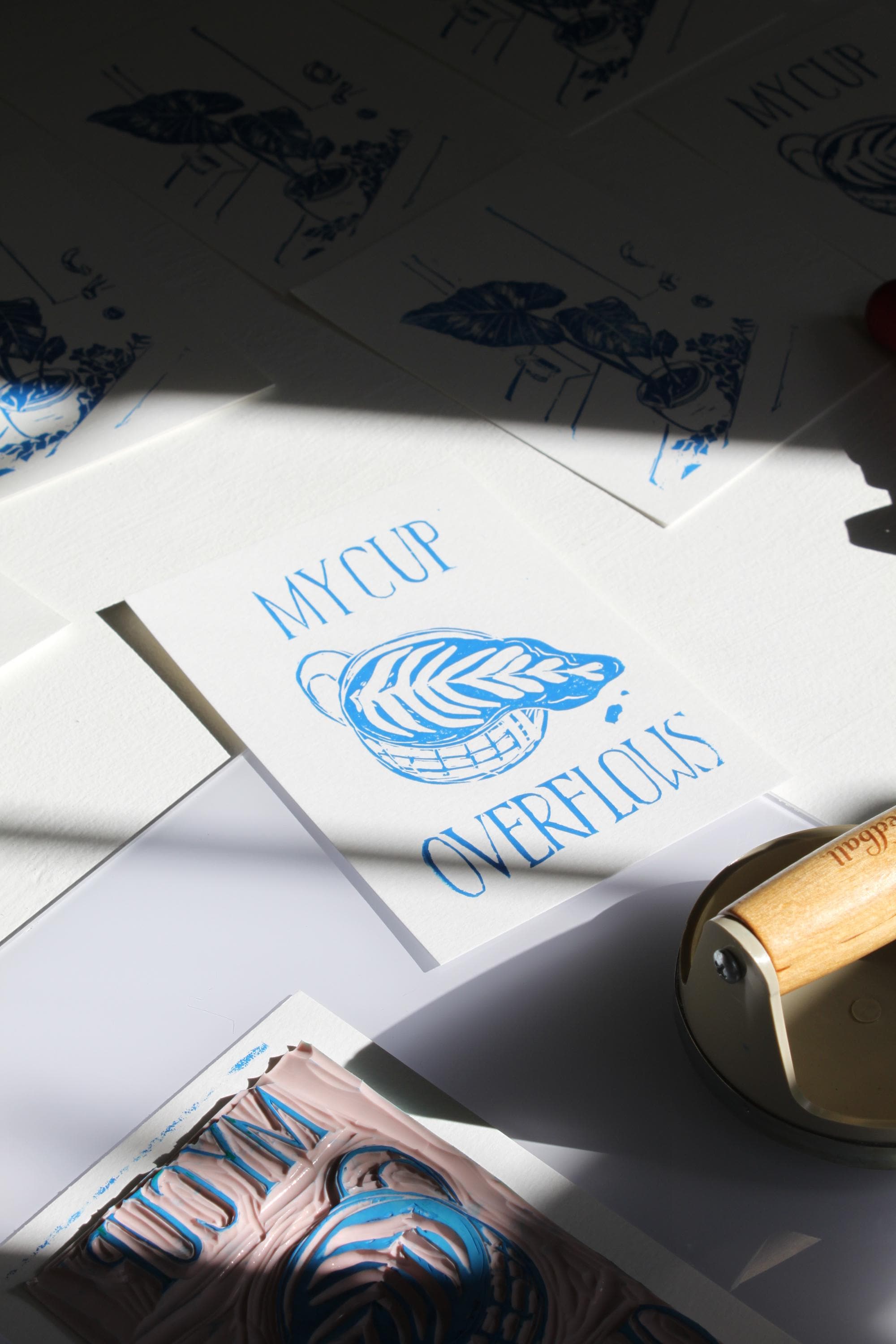 Psalm 23:5 Linocut Print