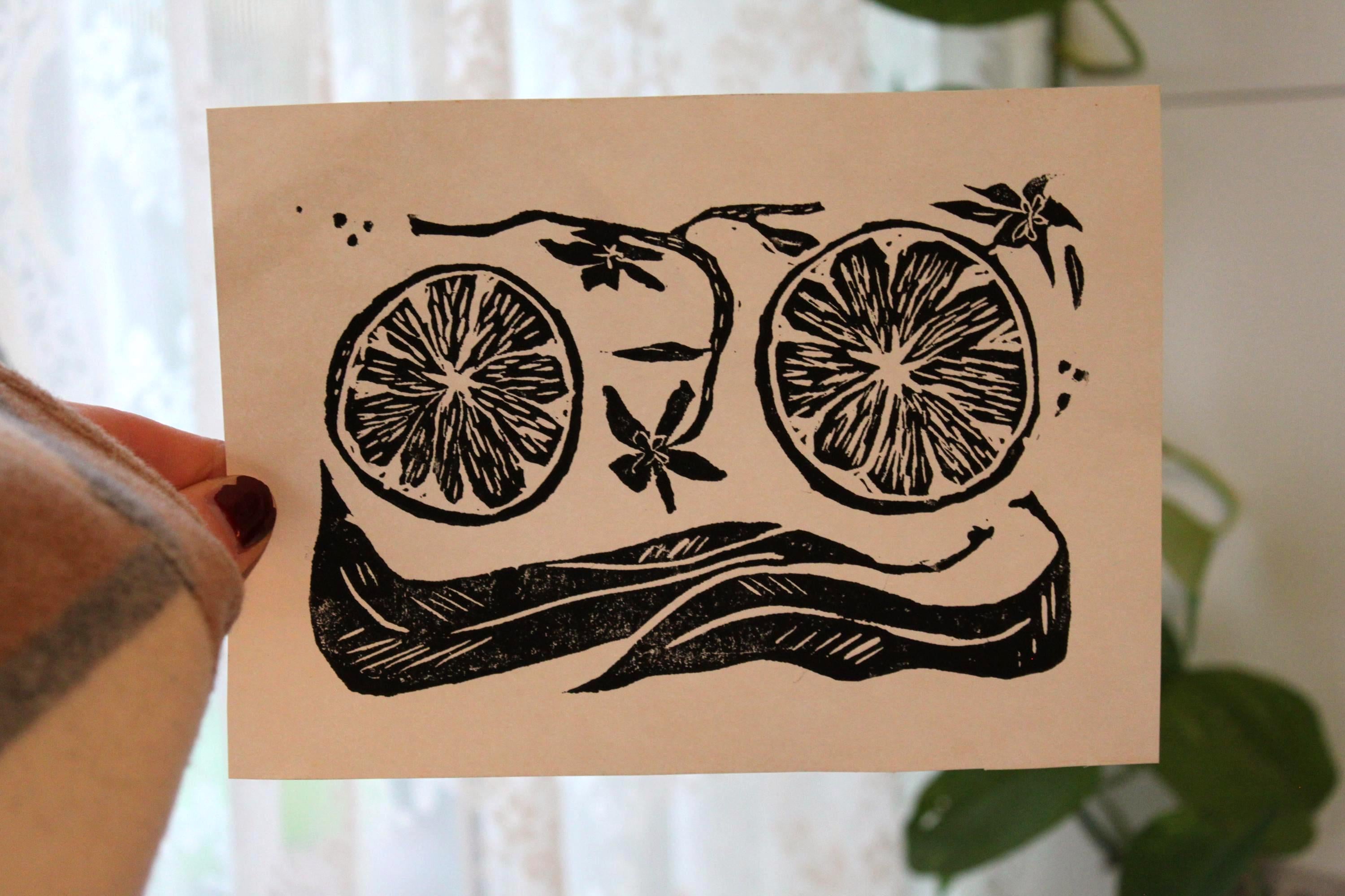 Orange You Glad? Linocut Print