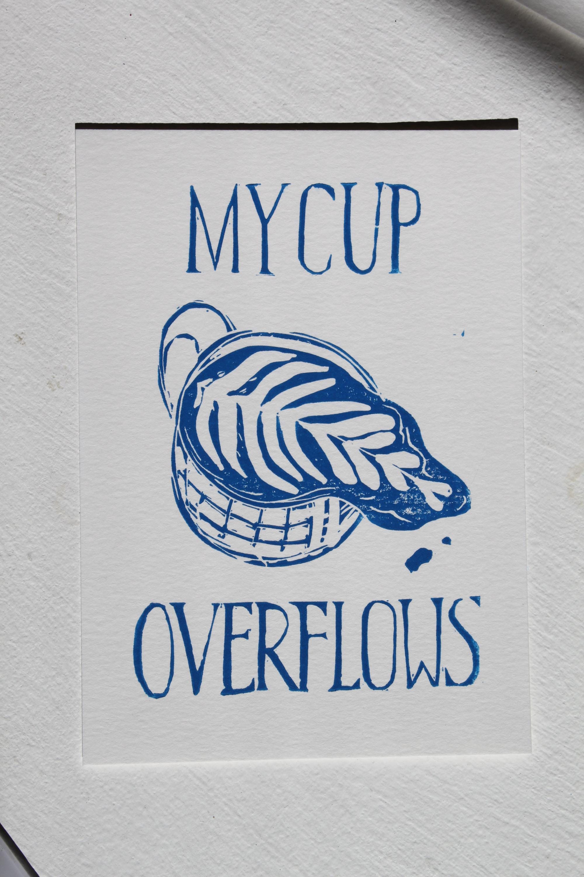 Psalm 23:5 Linocut Print