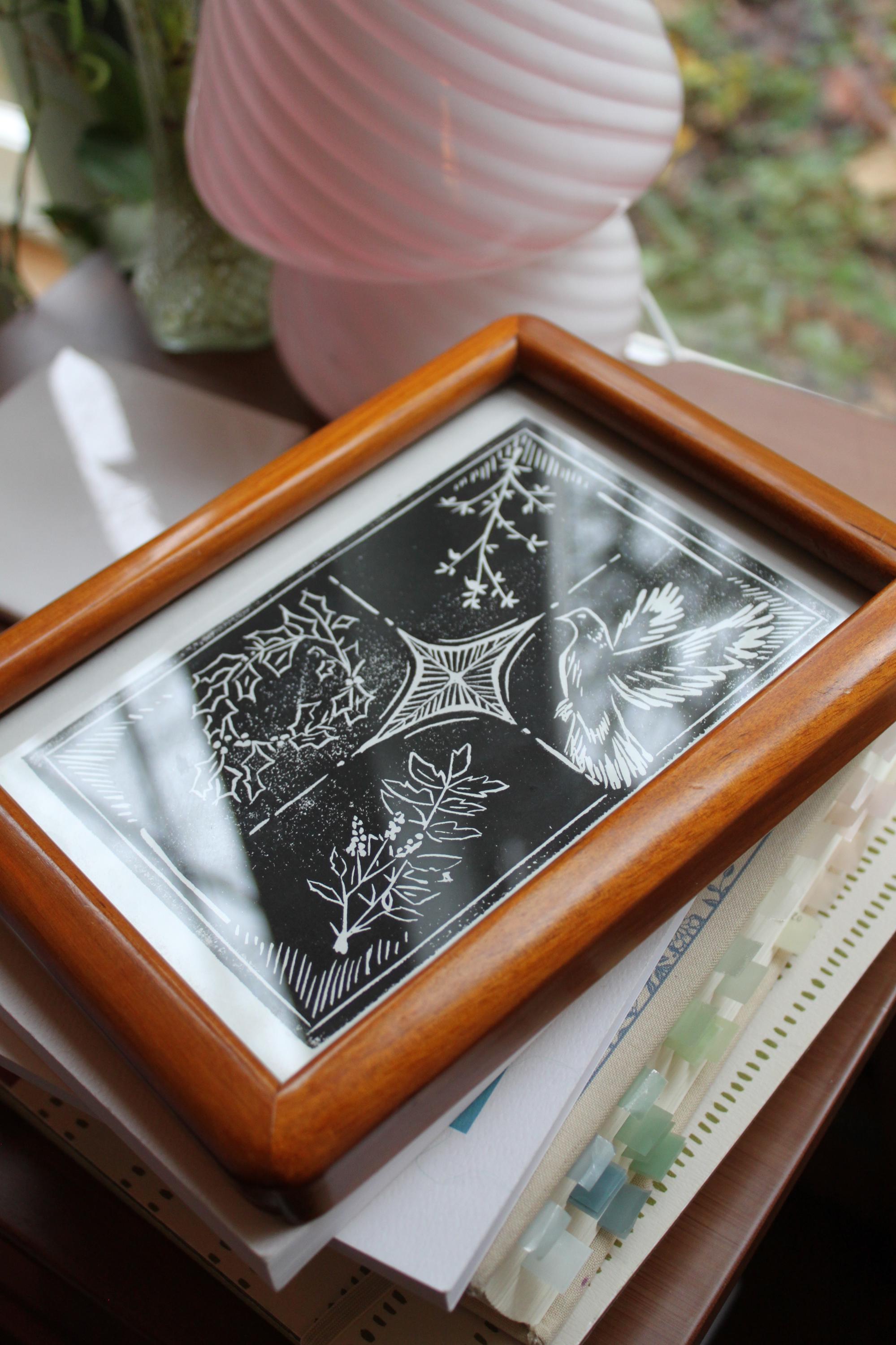 The King Is Born Linocut Print