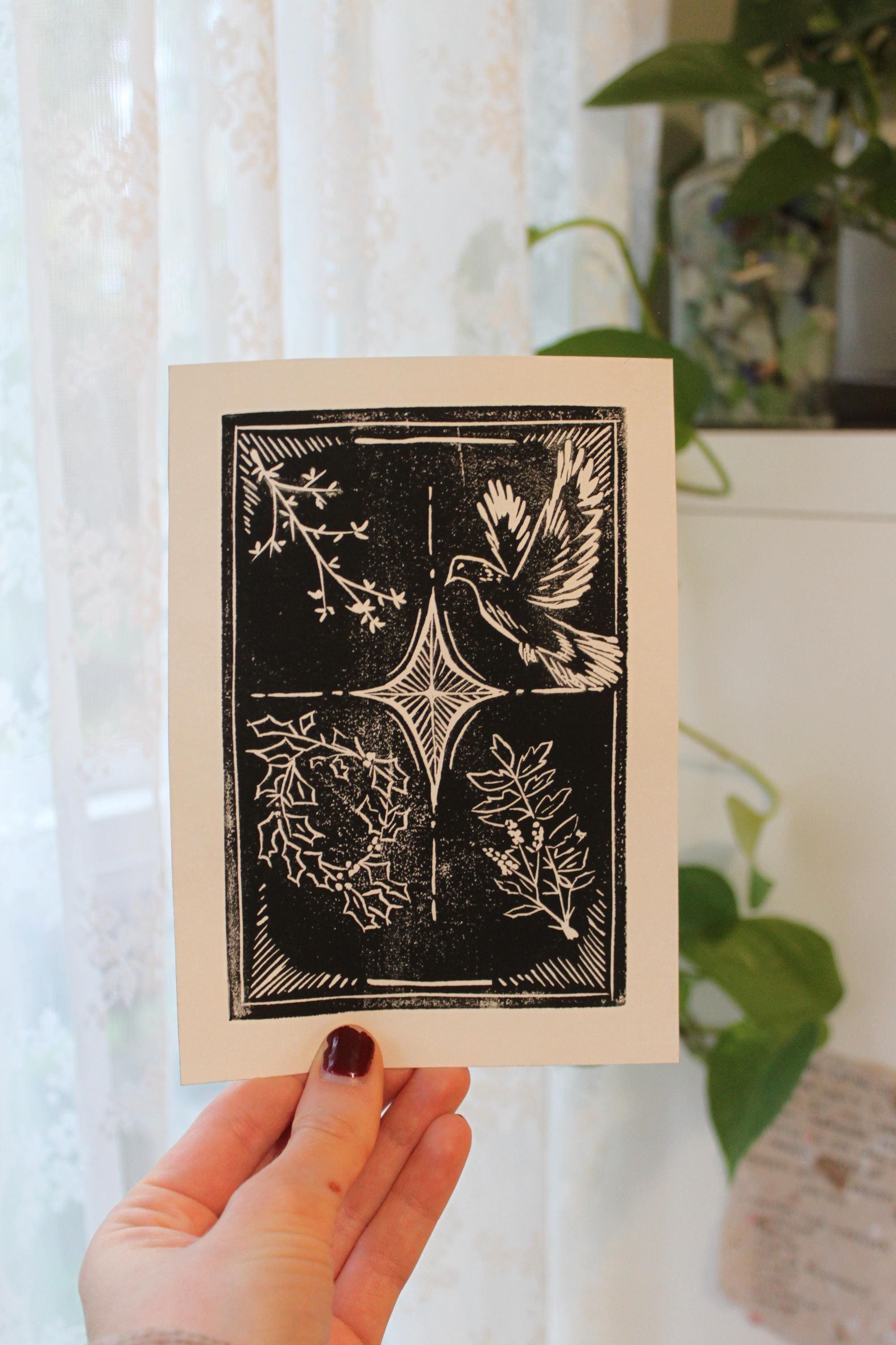 The King Is Born Linocut Print